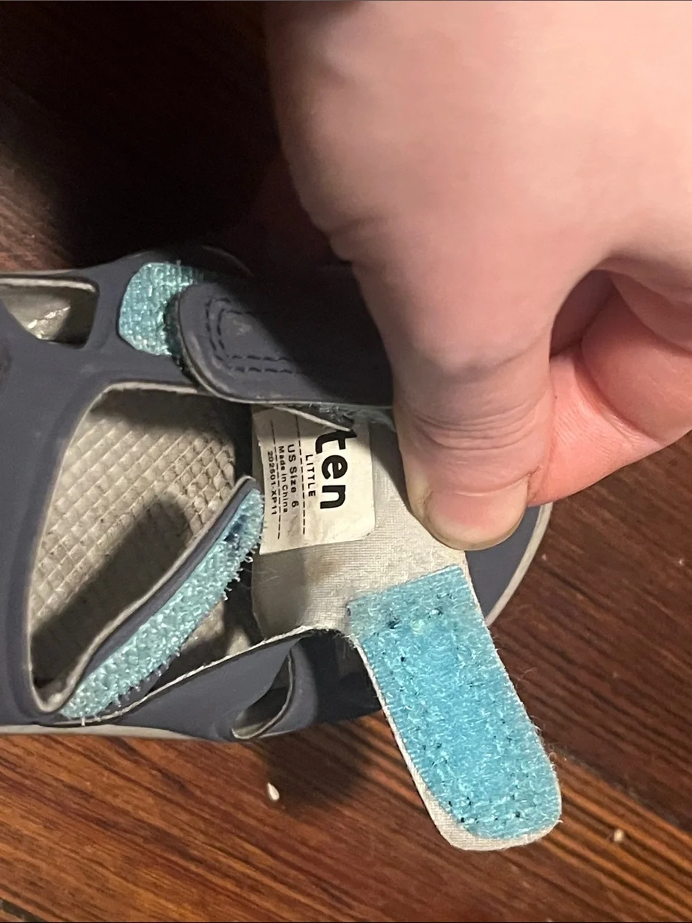 Kids Navy Closed-Toe Hook-and-Loop Sandals